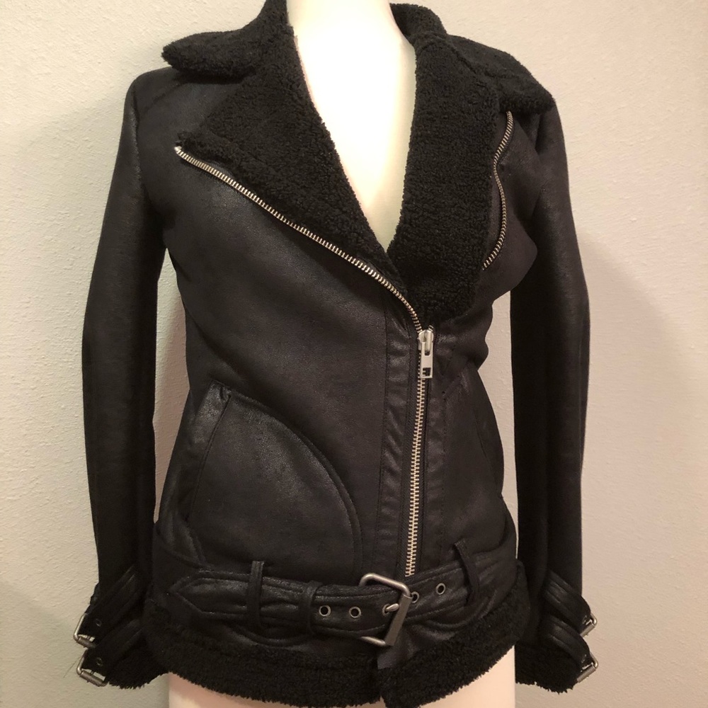 American Eagle Black Moto Jacket XS - Picture 1 of 7